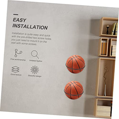 1set Wall-Mounted Sports Rack Basketball Football Display Stand for Organized Storage Easy Installation Design for Home Gym Playroom