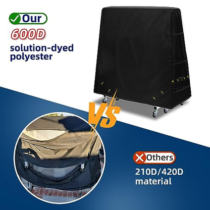 600D Ping Pong Table Cover - Outdoor Waterproof & Windproof, 10.7 x 7.4 Ft Heavy Duty Table Tennis Cover