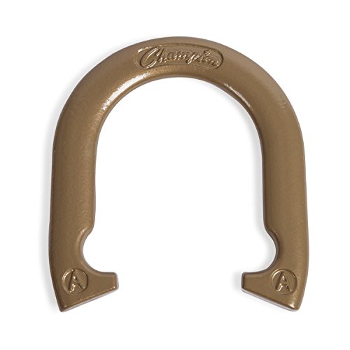 Champion Sports Horseshoe Set: Traditional Outdoor Lawn Game includes Four Professional Solid Steel Horseshoes with Solid Steel Stakes & Carrying Storage Case - style: Tournament Set