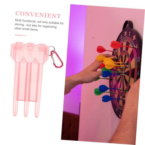 LIOOBO Portable Dart Container Hard Case Zipper Sturdy Plastic for Storage Carry - color: Pink