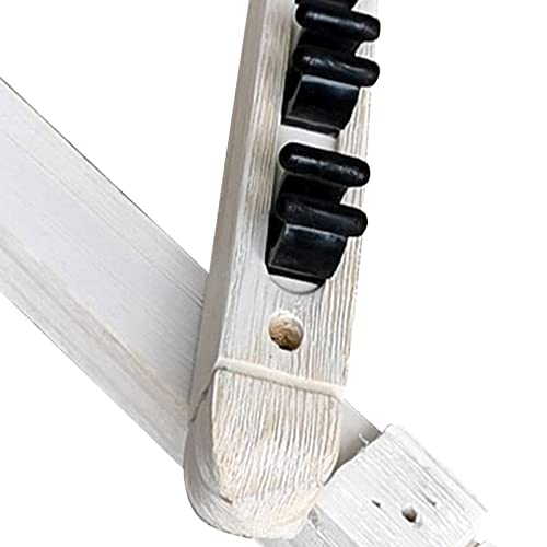 2Pcs 4 Pool Cue Rack Storage Table Rods Clip Bracket Wall Mounted Solid Wood Cue Rack Holder for Billiard Clubs Game Room Pool Bars Players - color: White