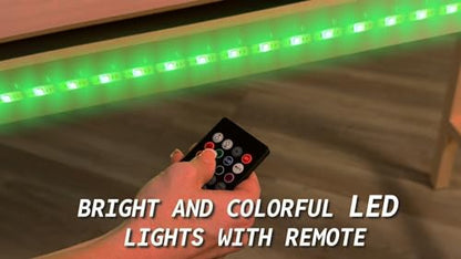 6-Foot Premium Shuffleboard Table w/Folding Legs, Pucks, and Optional LED Lights - Awesome Graphics - Choose Your Model - color: CUSTOM, size: 6-Foot w/ LED Lights