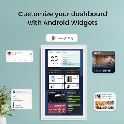Apolosign 27-inch Digital Calendar & Smart Family Wall Planner, No Subscription, Calendar & Dashboard Dual-Mode System, Shared Touchscreen Display with Calendar Sync, Chore Charts & Family Scheduling Hub, Wall Mount Included (White) - color: White