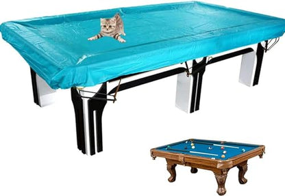 Pool Table Covers 9 Foot, Billiard Table Dust Cover, PVC Waterproof Cover Billiard Ball Cover Blue, Durable Waterproof Uv Protection Dust Storage Cover Billiard Dust Storage Cover