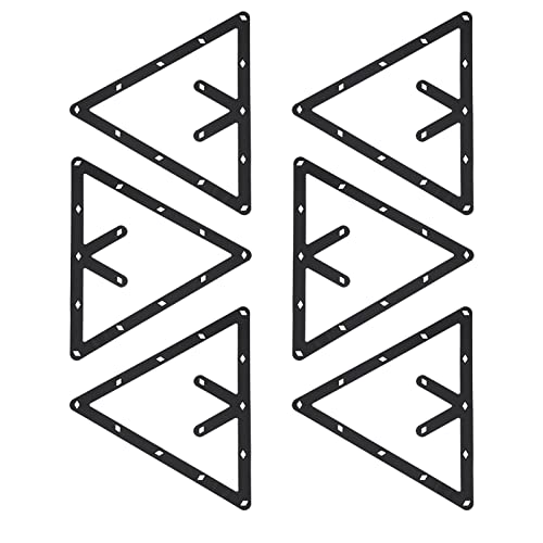Magic Rack 8 9 10 Ball 57mm, 6Pcs Magic Pool Table Ball Holder, Film Billiards Magic Ball Rack Triangle, Black Billiard Rack Sheet for Pool Halls, Individual, 9.4x9.4in