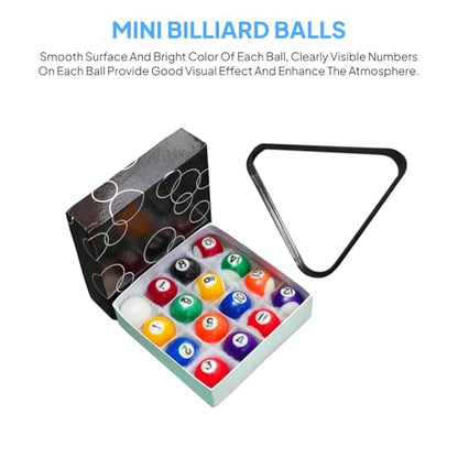 DYNWAVE 16Pcs Mini Billiards Table Balls Set, Small Pool Ball Set, Kids Toy, for Leisure Sports Home - size: 2.5cm Ball