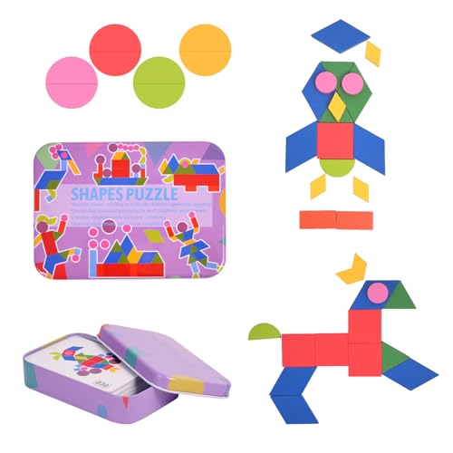 Wooden Tangrams Pattern Blocks, Elephant Style - color: Multicolored1