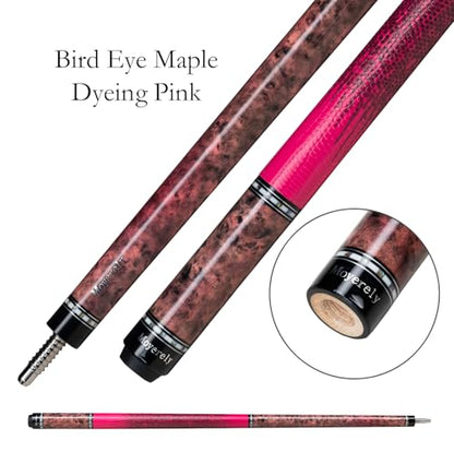 Carbon Fiber Pool Cue,11.8mm/12.5mm Low Deflection Cue Stick,Professional Pool Stick with Case - color: Bird Eye Maple_Pink, size: 12.5mm