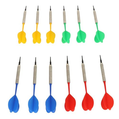 12 Soft Tip Darts for Beginners Plastic Professional Indoor Set with 100 Tips for Plastic Electronic Board Games