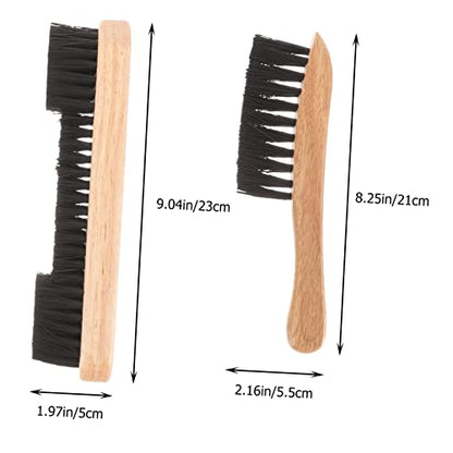 Toyvian 2Pcs Pool Table Cleaning Brush Set Natural Wooden Handle Billiards Felt Cleaner Dust Brush for Billiard Table Accessories