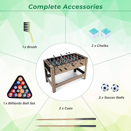 GYMAX 2-in-1 Swivel Multi Game Table, Foosball & Billiard Combo Game Table with Complete Accessories, Premiun Material, Space-Saving for Family Nights Home Office Game Room