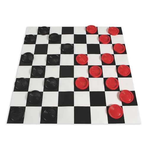S&S Worldwide Giant 2-in-1 Four in a Row & Checkers Game. Connect Four to Win. Includes Giant 20-5/8" x 16-7/8" Plastic Game Board, 42 Plastic 2-5/8" Pieces and Fabric Board to Play Checkers!