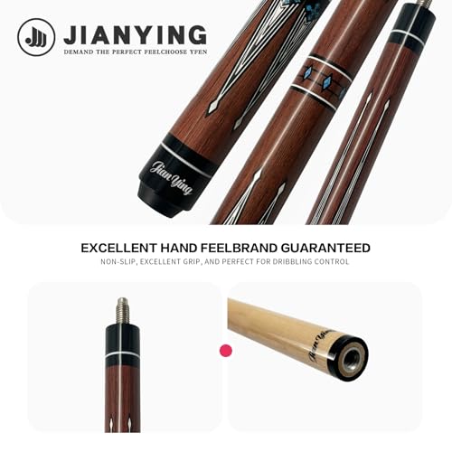 Professional Pool Cue 58" 10.5/12.5mm Tip Maple Shaft 1/2 Joint Ergonomic Grip Billiard Stick for Adults - color: PC28-12.5-SET