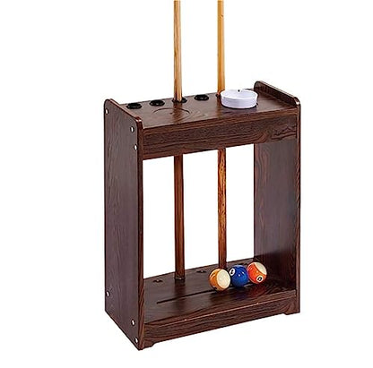 Pool Stick Holder Free Standing Solid Wood Rack Holds Up to 6 Cues Billiard Bar Storage Rack for Club Billiard Room Pool Hall