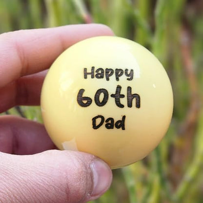 Personalized Pool Ball with Custom Engraving, Monogrammed Cue Ball 57mm, Gifts for Billiards Enthusiast, Sports Gift, Festive Spirit, Custom Text, Unique Birthday Present