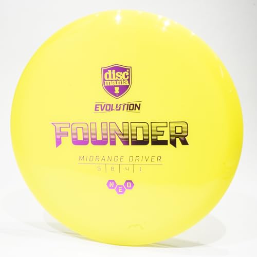 Discmania Neo Founder Disc Golf Midrange Disc, Pick Color/Weight [May Vary from Image] - color: Yellow, size: 173-174 grams
