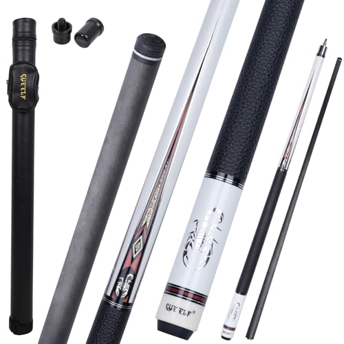 CUEELF Carbon Fiber Pool Cue Stick Leather Wrap Professional Low Deflection Billiard Cue Stick 12.5mm Carbon Fiber Technology Pool Cue - color: CA-SC-WHITE