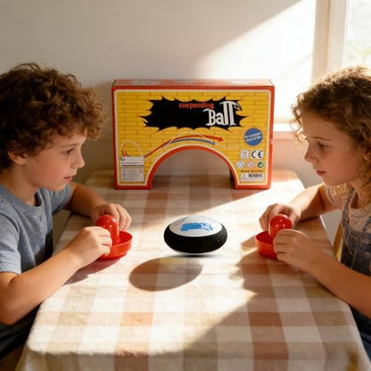 Air Hockey Hover Puck,Elektrisch Schwebendes Hockey Set Mit 2 Roten Air Hockeys Schiebern,Floating Air Hockey Game,Mini Electric Hover Puck,Portable Hover Disc Table Toy for Kids Adults Family