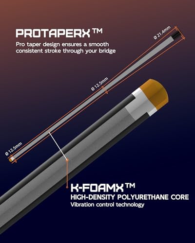 KONLLEN Carbon Fiber Pool Cue 2.0, 58-inch Low Deflection Billiard Stick for Adults with 12.5mm Tip and Pro Taper - color: 014 AK-10YF 2.0-black