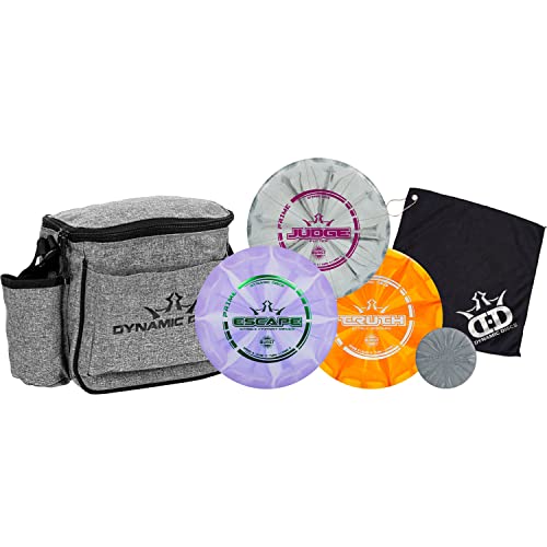 Dynamic Discs 3-Disc Golf Set with Bag | 1x Putter, Midrange & Driver + Cadet Shoulder Bag | Great for Beginners & Starter Kits | Ideal Disc Golf Accessories for Men w/Towel & Mini (Heather Gray) - color: Heather Gray