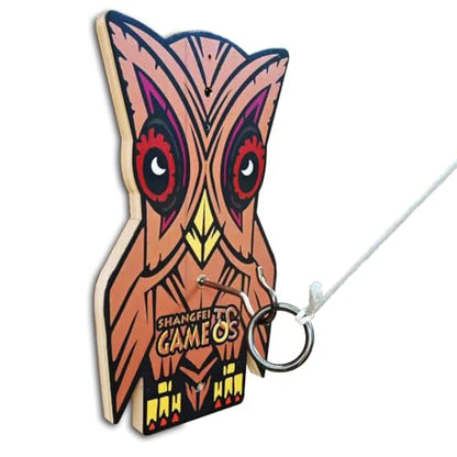 Hook and Ring Toss Game,Ring Hook Games, Outdoor Games,Leisure Games for Adults and Kids,Upgraded Version of The Telescopic Rod,Owl Style