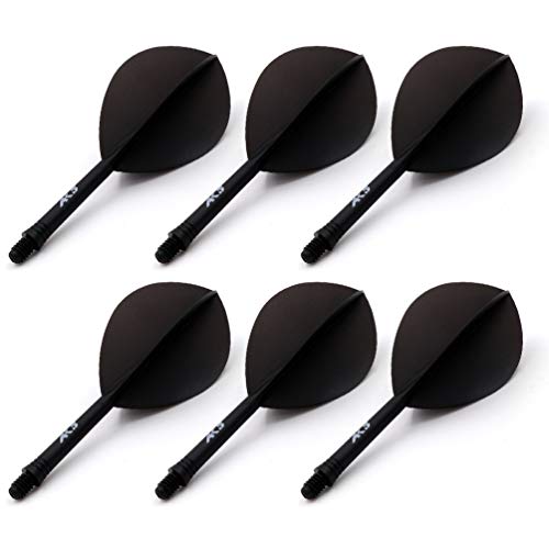 CUESOUL 6 Pieces ROST Integrated Dart Shaft and Flights - color: Shaft Length 28mm-Pear Shape-All Black
