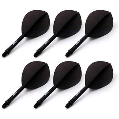 CUESOUL 6 Pieces ROST Integrated Dart Shaft and Flights - color: Shaft Length 28mm-Pear Shape-All Black