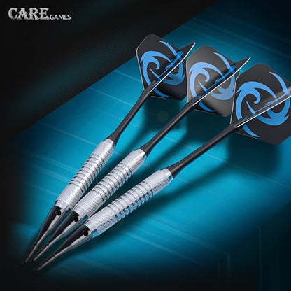 Soft Darts Set 12Packs with 4 Colors Plastic Shafts,Extra Flights,Points and Flight Protectors