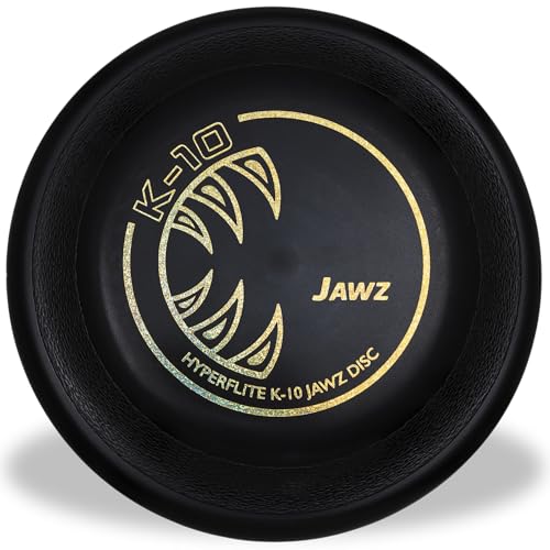 Hyperflite K-10 Jawz Puncture Resistant Dog Flying Disc, Medium-Large | Puncture Resistant, Competition Approved | 8.75-inch, 150g | Medium & Large Dogs | Black - color: Midnight (Black)