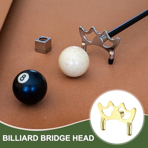 Billiard Bridge Head, Pool Cue Stick Bridge Screw-on Metal Cue Rests Billiard Accessories - color: Gold, style: Low Fork