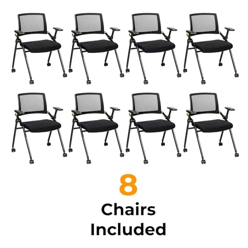 Triton Premium Foldable Poker Table with 8 Chairs - Soft-Padded Armrest, Individual Cup Holders, Portable Mat- Crafted with Durable Materials, Long-Lasting Poker Table for 8 Players - size: 8 Player with 8 Chairs
