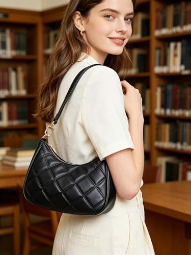CYHTWSDJ Shoulder Bags for Women, Cute Hobo Tote Handbag Mini Clutch Purse with Zipper Closure - color: Black Lg-g