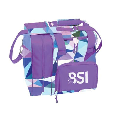 BSI Deluxe Single Ball Tote Bowling Bag with Shoe Compartment & Accessory Storage - color: Pink/Purple