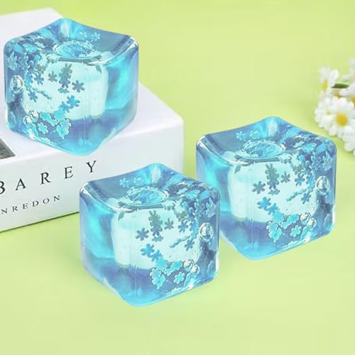 Ice Cube Squishy Toy, Stress Cube - Ice Cube Stress Balls with Snowflakes Inside, Slow Rising Cubes Stress Balls for Adults Kids, Nice Cubes Squishy for Party Favors (12PCS) - style: 12PCS
