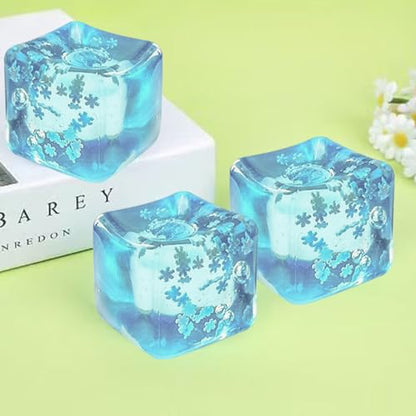 Ice Cube Squishy Toy, Stress Cube - Ice Cube Stress Balls with Snowflakes Inside, Slow Rising Cubes Stress Balls for Adults Kids, Nice Cubes Squishy for Party Favors (12PCS) - style: 12PCS