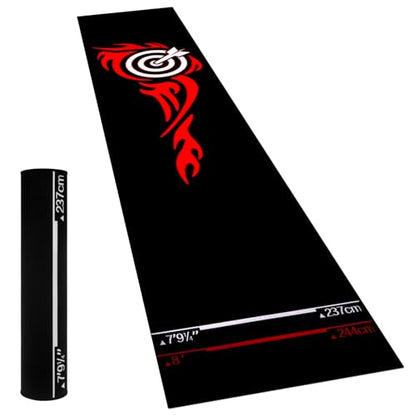 Thmins Darts Mat with Throw Line for Dart Board, Non-Slip Floor Mat with Standard Oche Distances and Protective Surface