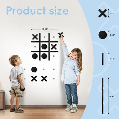 Magnetic Tic Tac Toe Game Home Wall Decor for Kids&Adults, Wall-Mount Game for Modern Office Classroom Fun Playroom Hallway Decor Wall Stickers Toys,Best Gift for Family, Friends (no Punching)
