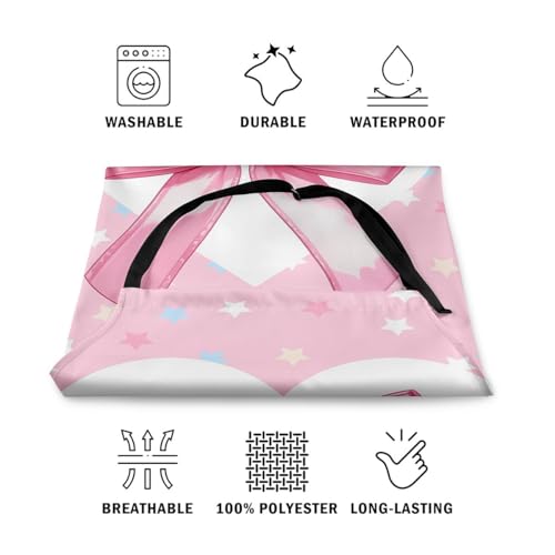 Manfei Blue Bowknot Kids Kitchen Apron - color: Pink