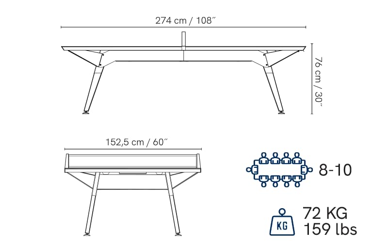 CORNILLEAU - Origin Outdoor Table - Design Ping-Pong Table - Made in France - Convertible - White - style: Fabric Net + Fixed Net - Tabletop: Dark Stone