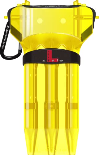 L-style Dart Case: Krystal One Hard Shell Dart Set Holder for Soft Tip and Steel Tip - Yellow