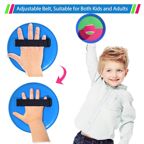 Toss and Catch Ball Set, Paddle Catch Ball and Toss Game for Kids, Great Beach Games/Backyard Games/Outdoor Games for Kids and Family - size: 4 Paddles, 4 Balls