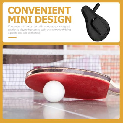IMIKEYA Table Tennis Paddle Bag with Ball Case, Reusable Bat Storage Pouch, Black Ping Pong Paddle Organizer for Sports and Travel