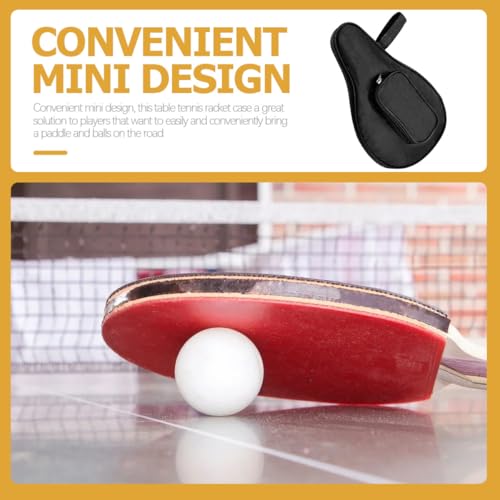 Toddmomy Table Tennis Paddle Bag with Ball Case, Black Portable Ping Pong Bat Storage Pouch, Protective Sports Organizer and Adults