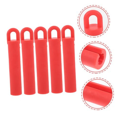Toyvian 10pcs Pool Cue Holder Clips 11cm Red Billiard Accessories Wall-mounted Cue Organizer Rack for Stick Storage and Billiards Protection