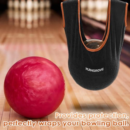 Mangrove Bowling Ball Polisher, Microfiber Bowling Towel See-Saw for Bowlers, Large Washable Bowling Shammy Seesaw, Ball Cleaner Holder Bag - color: Orange