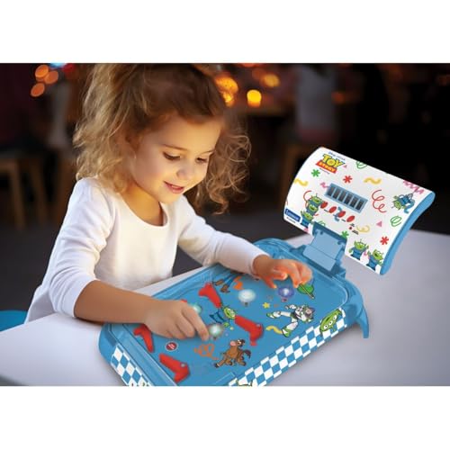 LEXiBOOK, Toy Story, Electronic Table Pinball, Digital Scoring LCD, Sounds and Lights, 4 Flippers and 5 Bumpers, Adjustable Stands, Ball Included, Blue, JG610TS
