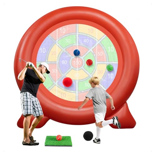 Giant Inflatable Dart Board Outdoor Soccer Golf Yard Games, Large Carnival Games for Kids Adults Family, Lawn Kick Darts, 65.3in Tall Throw Dartboard with Kick Balls & Electric Air Pump