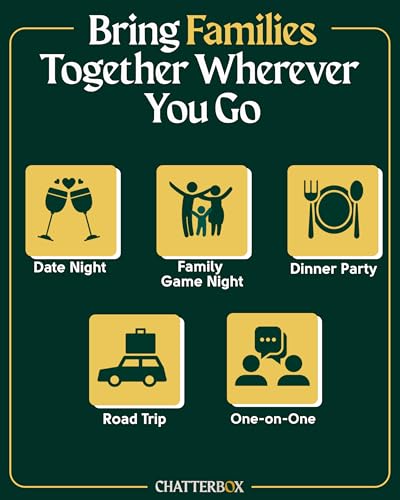 Chatterbox Conversation Cards for Families & Parents, Share Life Stories & Connect with Family & Get to Know You Game, Perfect for Game Night, Family Reunion, Dinner Table or Road Trips, 2+ Players