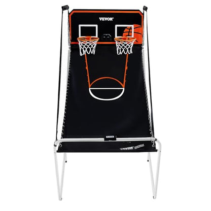 VEVOR Basketball Arcade Game Indoor, 2 Player Indoor Basketball Game, Home Dual Sport with 8 Game Modes, Electronic Scoreboard, and Inflation Pump,Adults - style: Foldable & 4 Balls