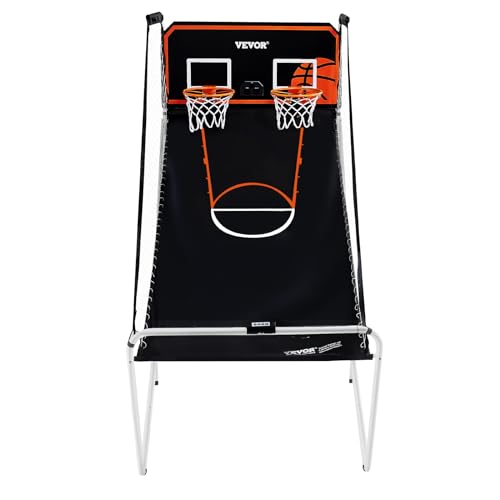 VEVOR Basketball Arcade Game Indoor, 2 Player Indoor Basketball Game, Home Dual Sport with 8 Game Modes, Electronic Scoreboard, and Inflation Pump,Adults - style: Foldable & 4 Balls